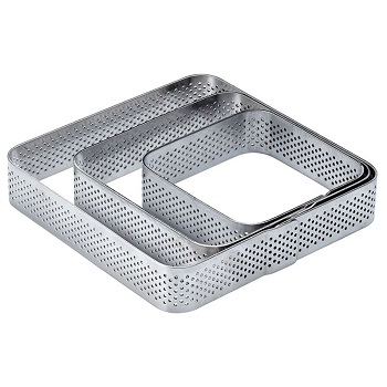 Pavoni Square Microperforated Stainless Steel Ring- 65mm x 65mm x 20mm